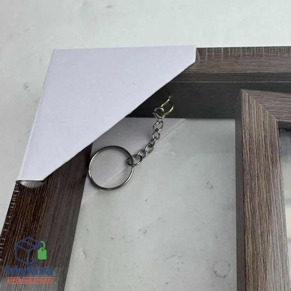 Photo Frame Wooden 4x6 Inch Gift Frame with Key Ring Brown